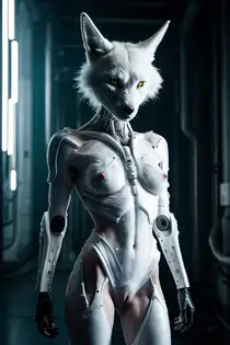darkside naked wolf-woman robot femshep